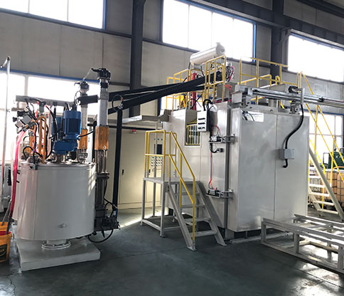 Static mixing vacuum casting equipment