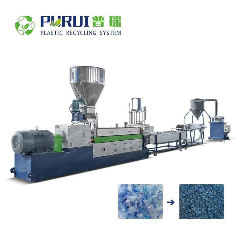 Twin PET Bottle Flakes Granulating Line